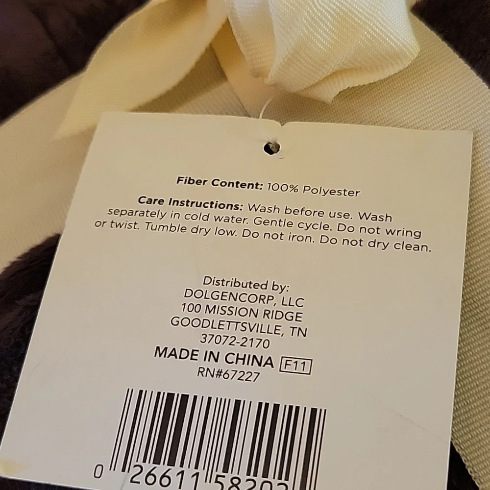 True Living Brown Fleece White Sherpa Textured Throw 40x60